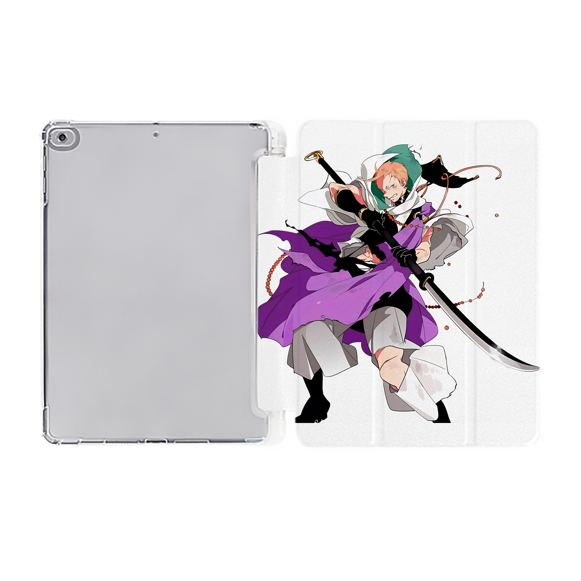 （画像用） 刀剣乱舞 Touken Ranbu IPad ケース ペン収納付き 三つ折りスタンド PUレザー×シリコン 対応機種9.5/10.5/10.9インチ